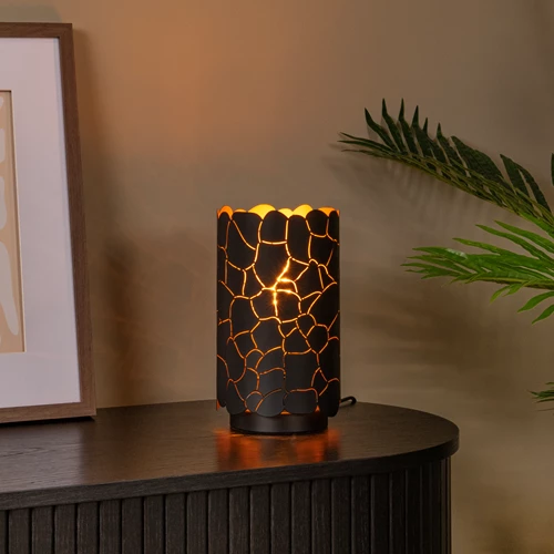 Lucide ALMELO - Tafellamp - Ø 15 cm - 1xE27 - Zwart - sfeer 1